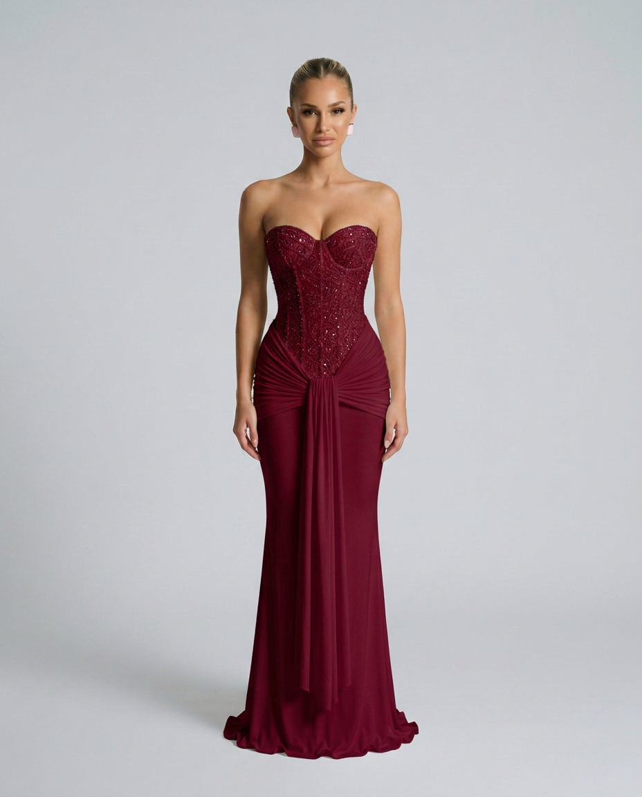 Ulrika | Strapless Sequined Maxi Dress