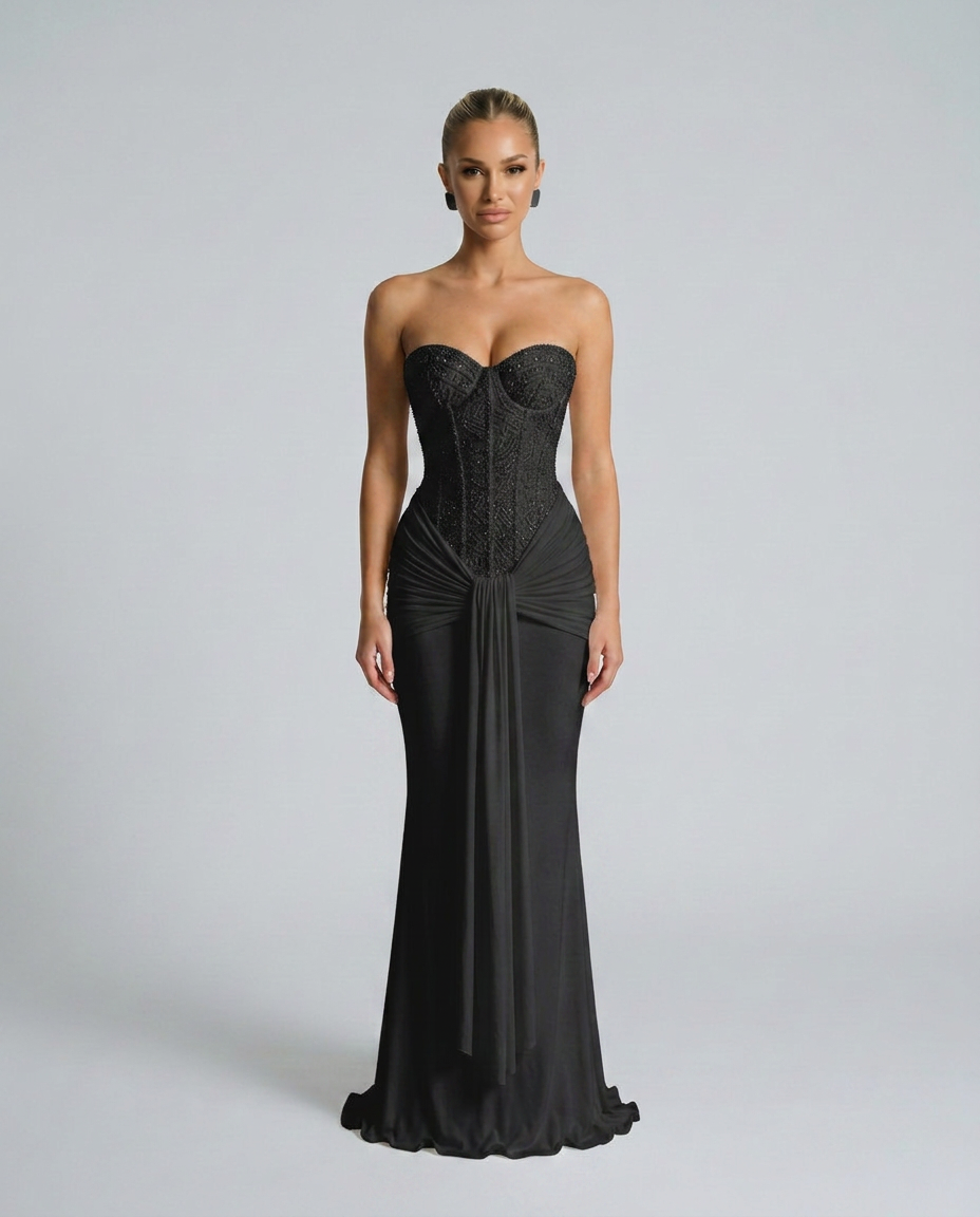 Ulrika | Strapless Sequined Maxi Dress