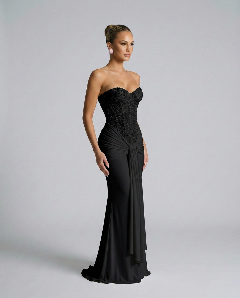 Ulrika | Strapless Sequined Maxi Dress