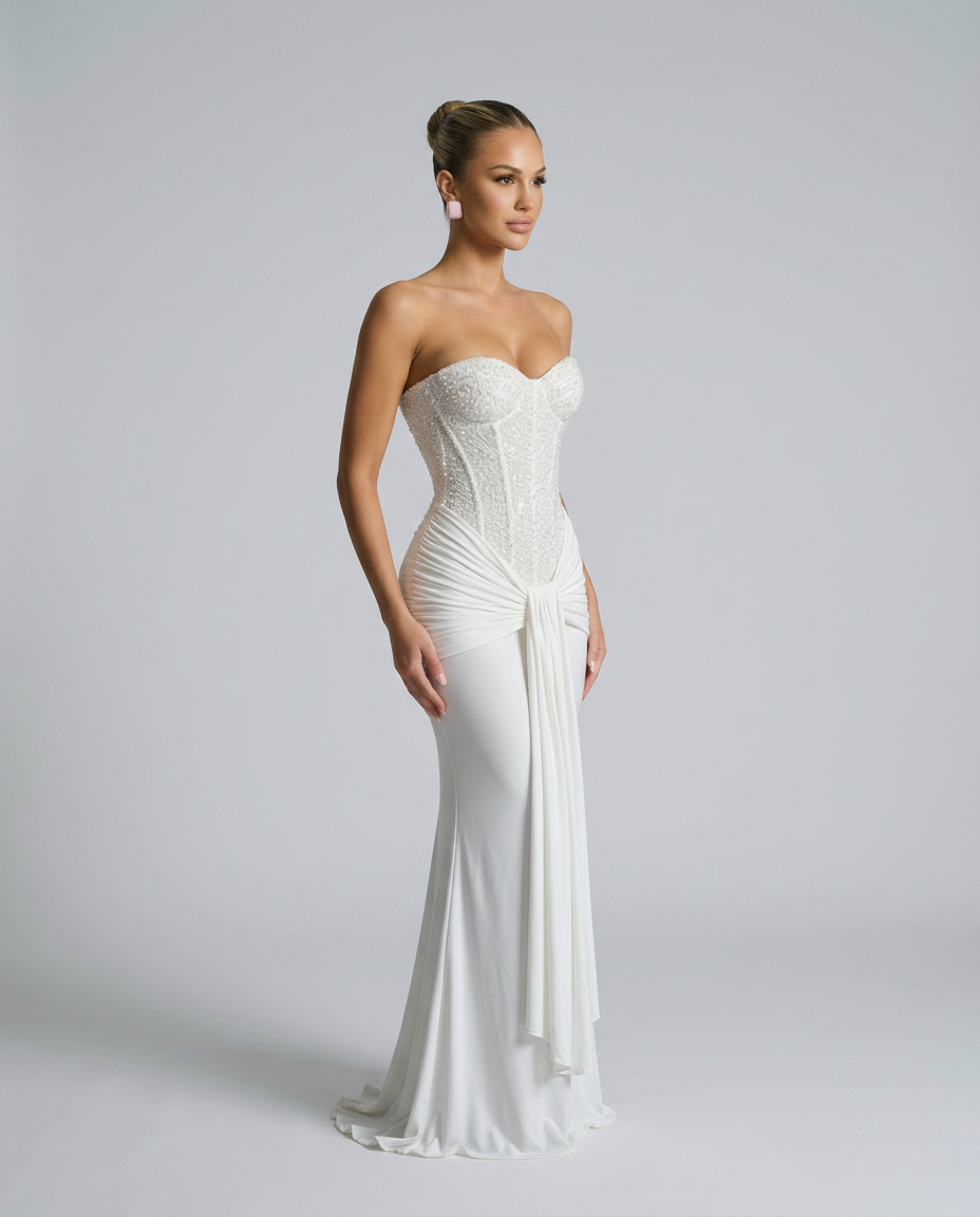 Ulrika | Strapless Sequined Maxi Dress