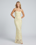 Angela | Maxi Dress with Floral Appliqué and Lace-Up Back