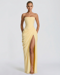 Odette | Strapless Gathered Corset Maxi Dress