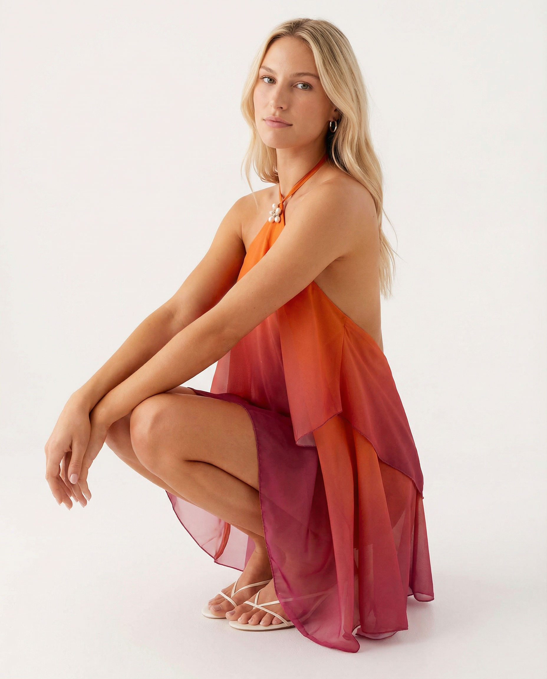 Cassandra | Halter Neck Layered Mini Dress
