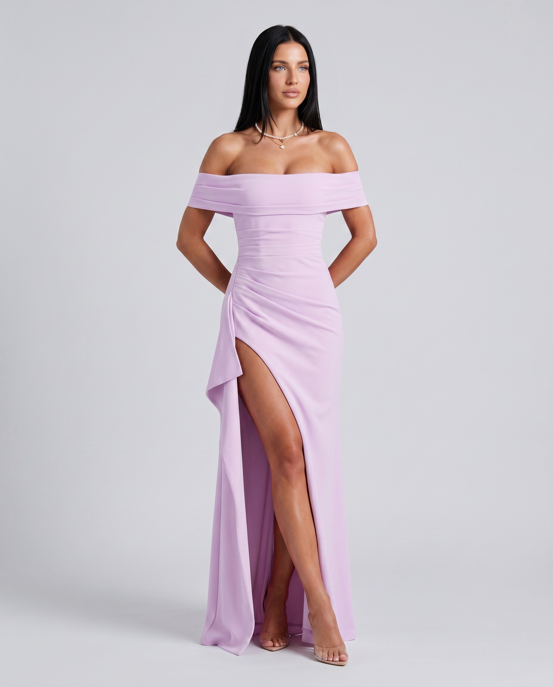 Miriam | Maxi Dress with Off Shoulder and High Slit
