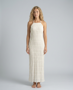 Mattie | Halter Neckline Ruched Bodycon Maxi Dress