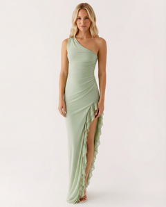 Michelle | One Shoulder Ruffled Maxi Dress