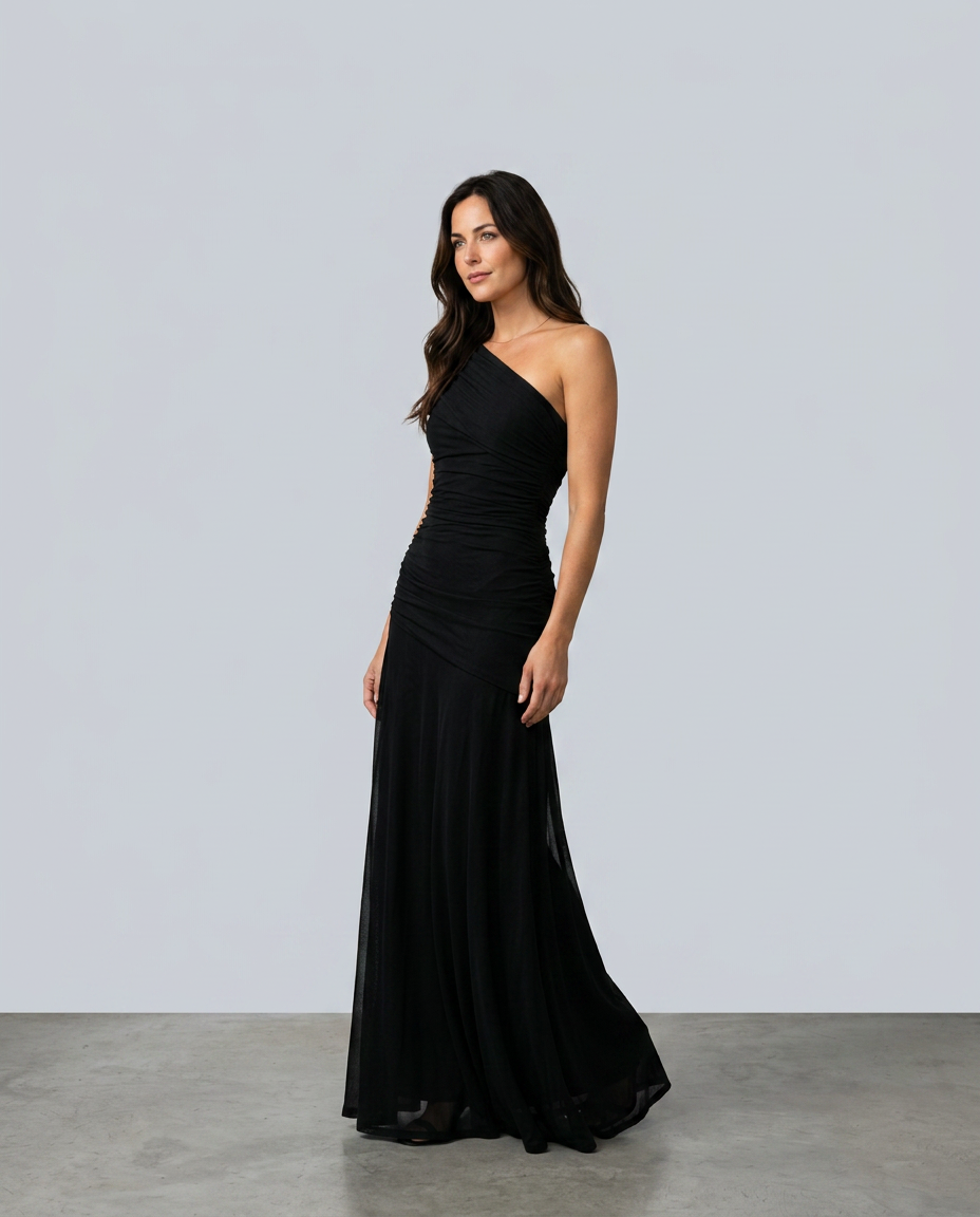 Anouk | Asymmetric Ruched Maxi Dress