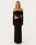 Bertie | Off Shoulder Maxi Dress with Side Cut-Outs