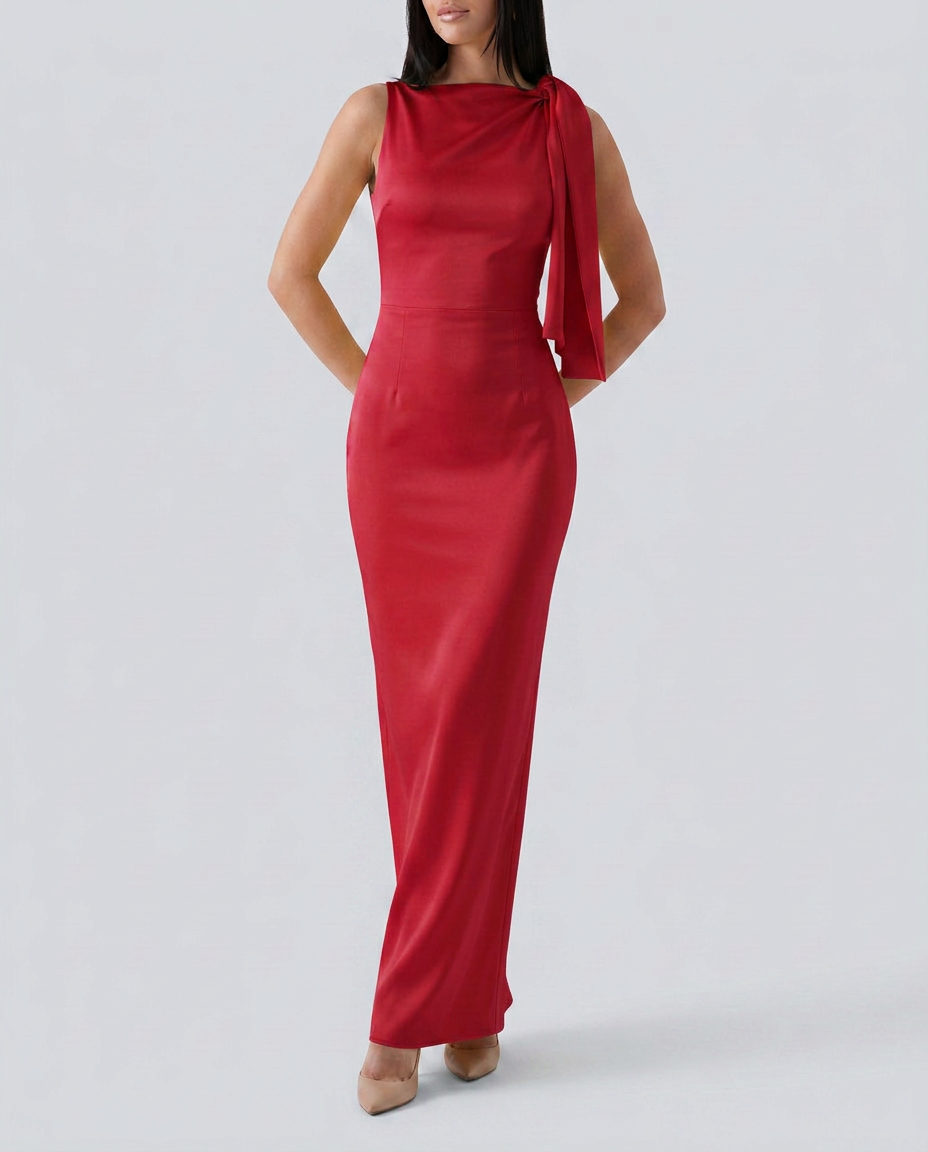 Beth | One-Shoulder Tie Maxi Dress