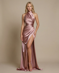 Karin | Halter Neck Maxi Dress with High Split