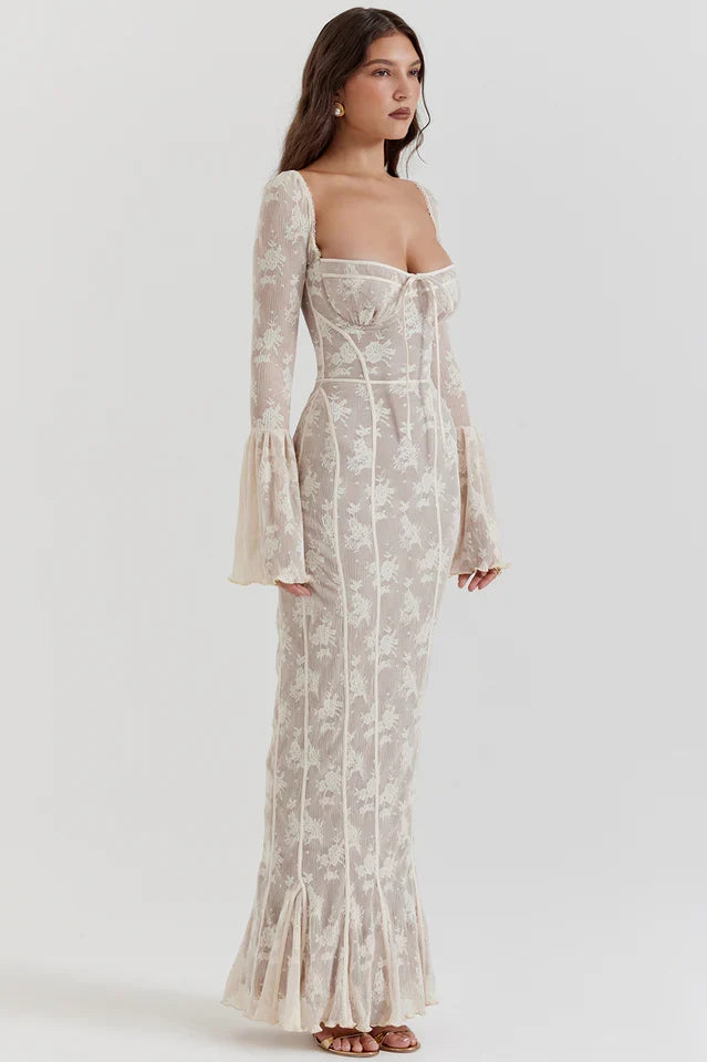 Deana | Maxi Dress with Lace Corset Bodice