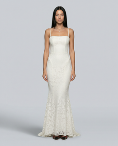 Neva | Maxi Dress with Lace-Up Back and Fitted Silhouette