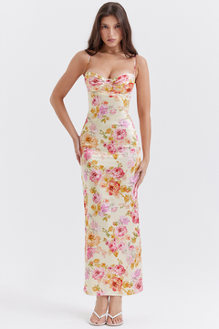 Josefina | Floral Lace Trim Maxi Dress