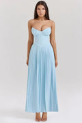 Cindy | Strapless Maxi Dress with Pleated Skirt