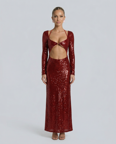 Dianna | Sequin Maxi Dress with Cut-Out Back