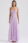 Gail | Maxi Dress with Floral Print and Lace-Up Back