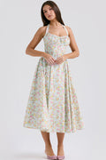 Adabella | Halter Midi Sundress with Gathered Bust