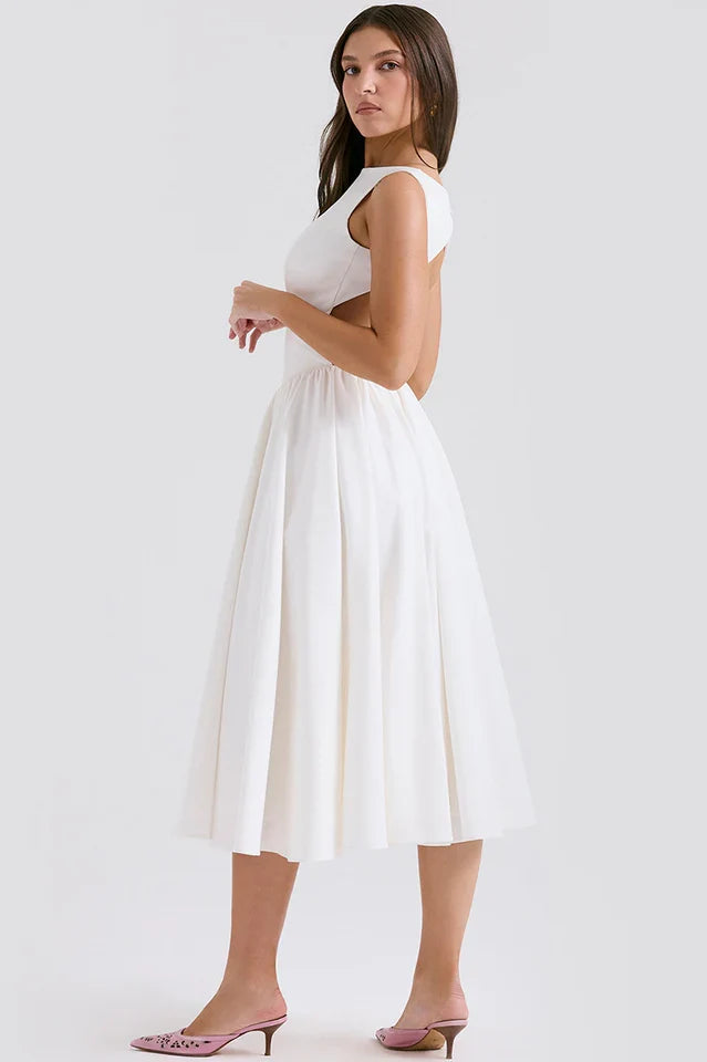 Shelia | Midi Sundress with Open Back