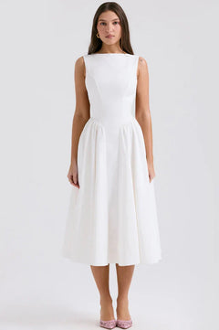 Shelia | Midi Sundress with Open Back