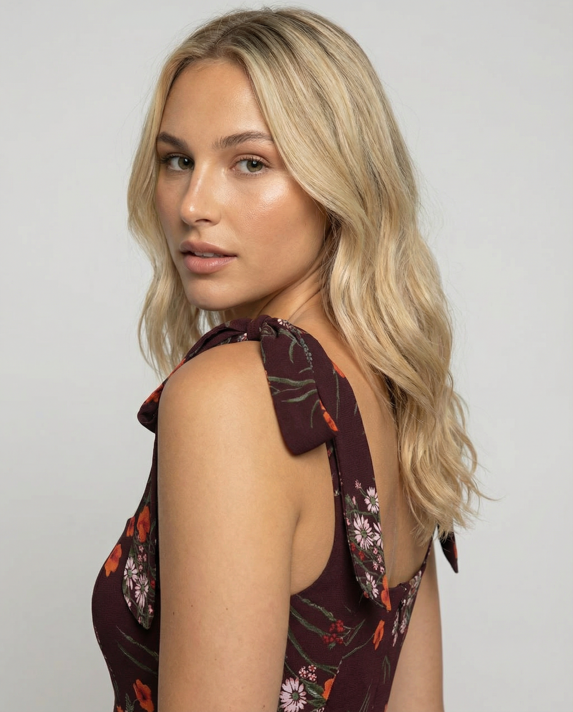 Pauline | Square Neck Midi Dress with Side Slit