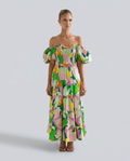 Tonya | Off-Shoulder Midi Dress with Tiered Skirt