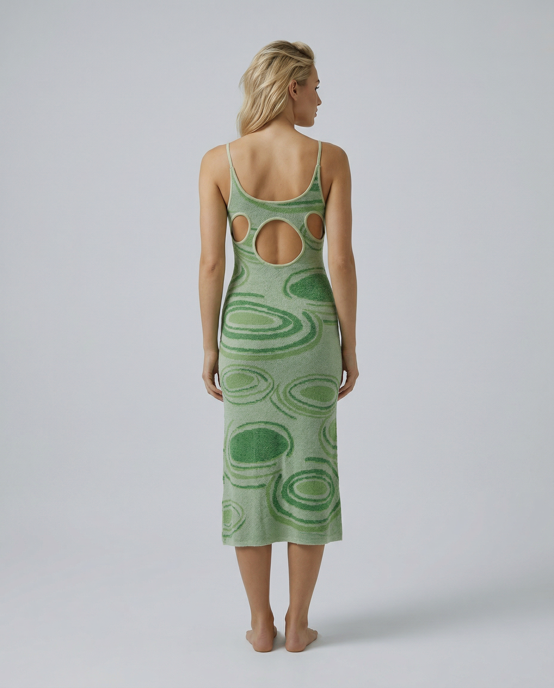 Gianna | Textured Knit Midi Dress with Cut-Out Back