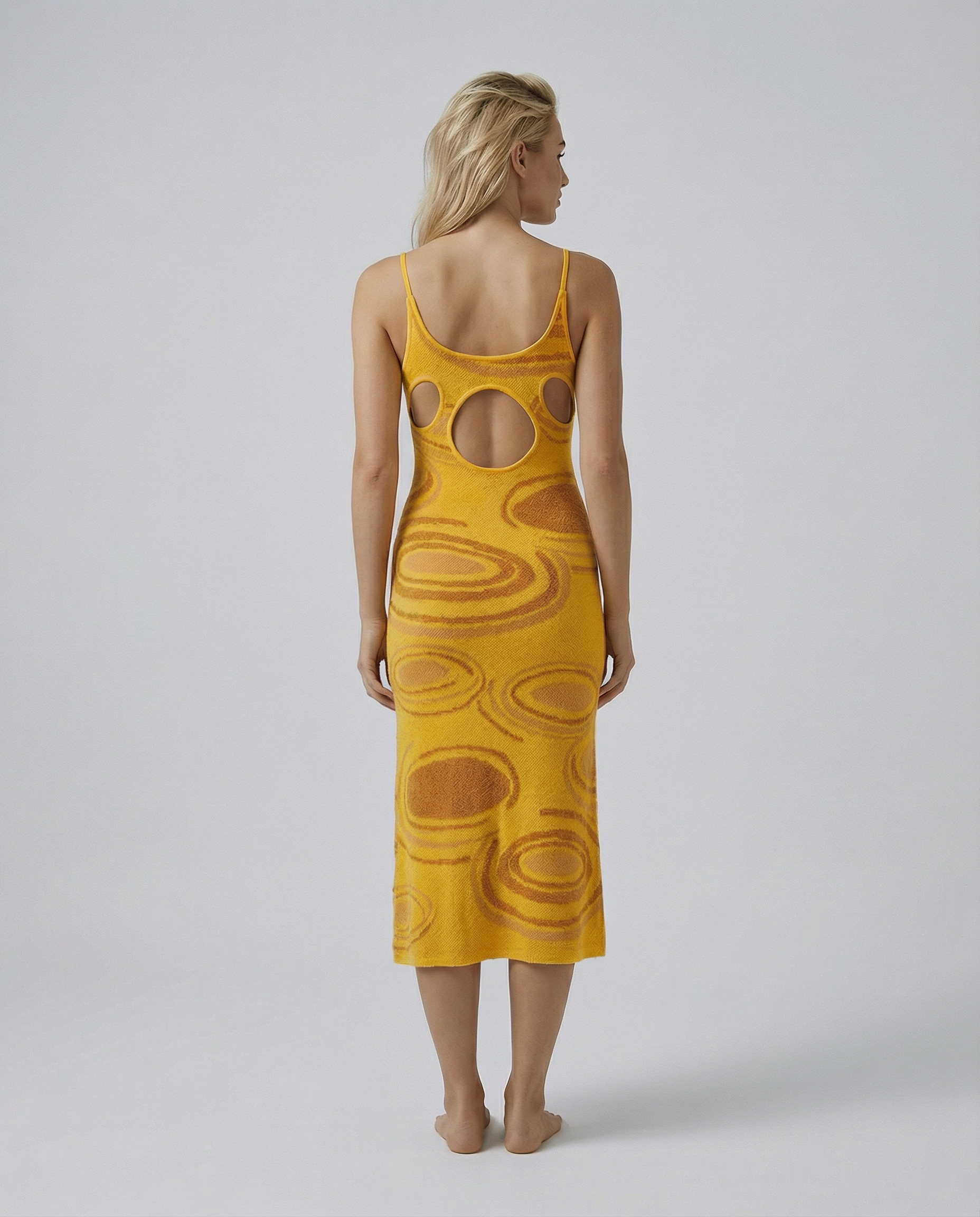 Gianna | Textured Knit Midi Dress with Cut-Out Back