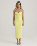 Ellen | Strapless Midi Dress with Corset Bodice