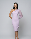 Everly | One Sleeve Sequin Detail Midi Dress