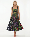 Rachel | Midi Dress with Square Neck and Tie-Back