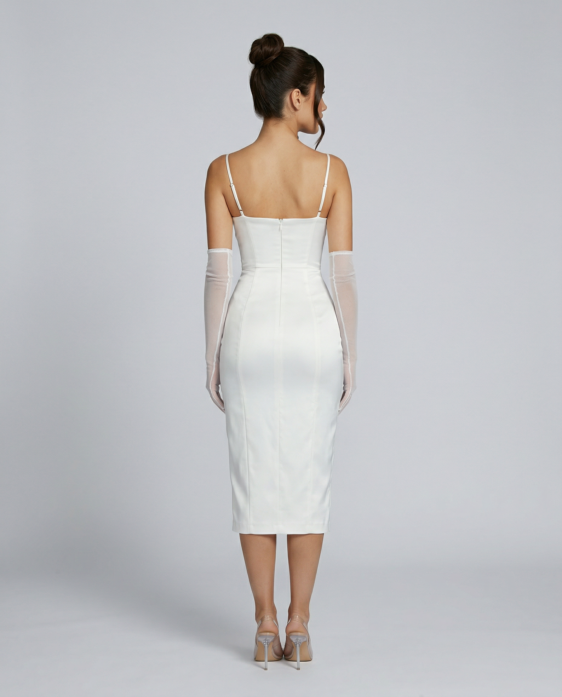 Regina | Satin Corset Midi Dress with Side Slit