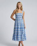 Sierra | Gingham Tiered Midi Dress
