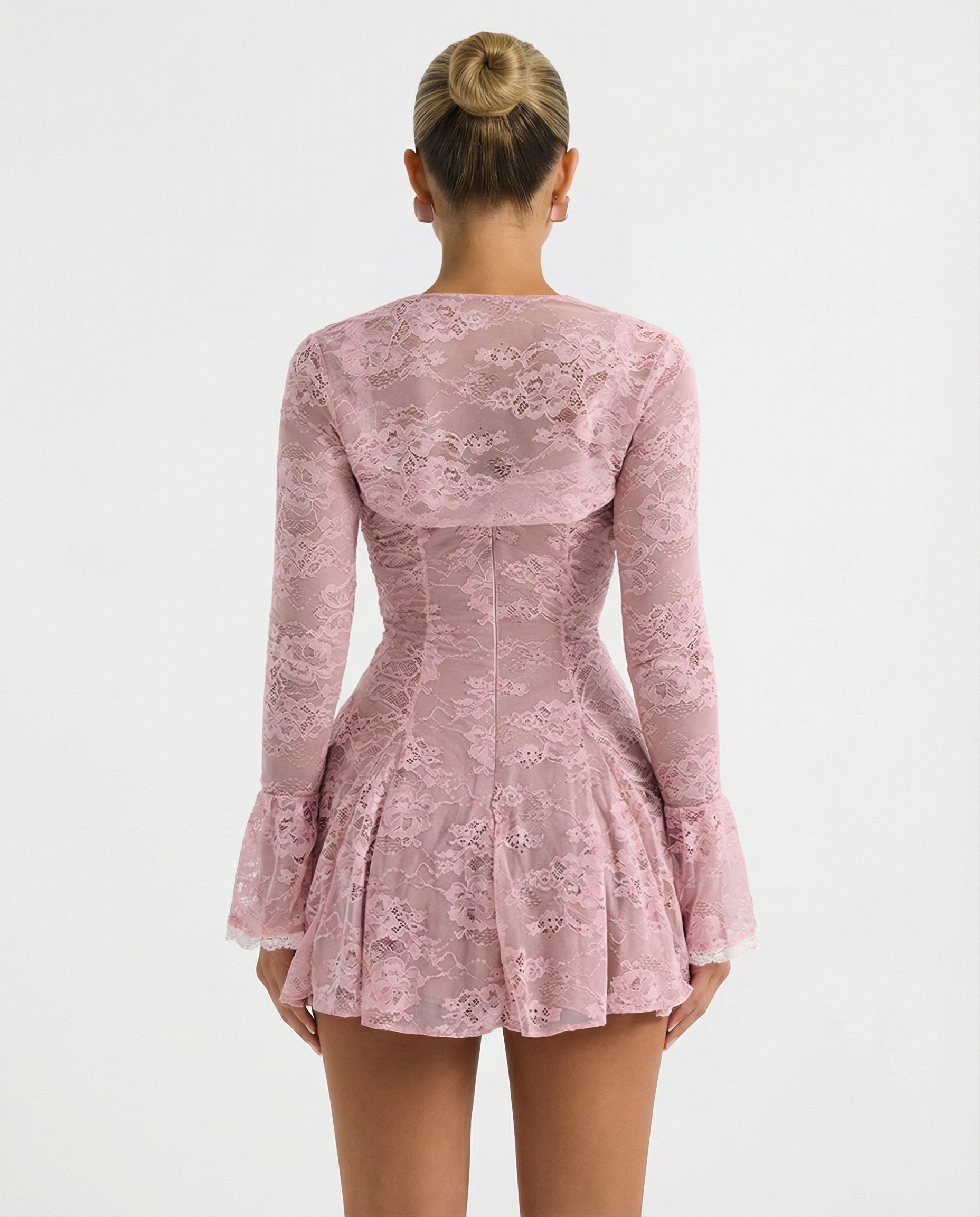 Alice | Mini Dress with Lace Overlay and Corset Bodice