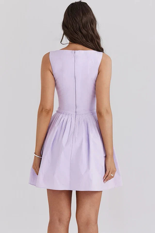 Deb | Pleated Mini Dress with Structured Bodice