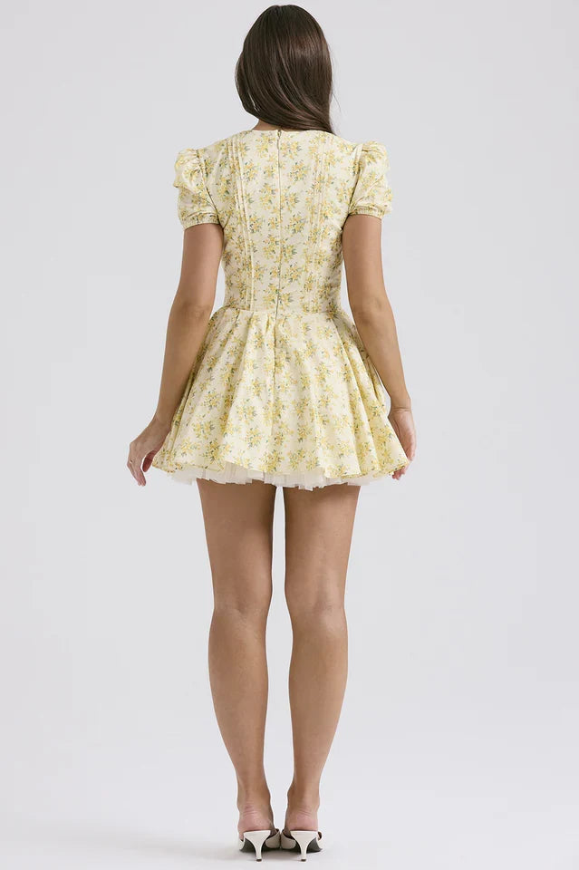 Susie | Pleated Mini Dress with Floral Print