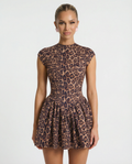 Inez | Backless Mini Dress with Cheetah Print