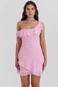 Pam | Off Shoulder Mini Dress with Ruffle Detail