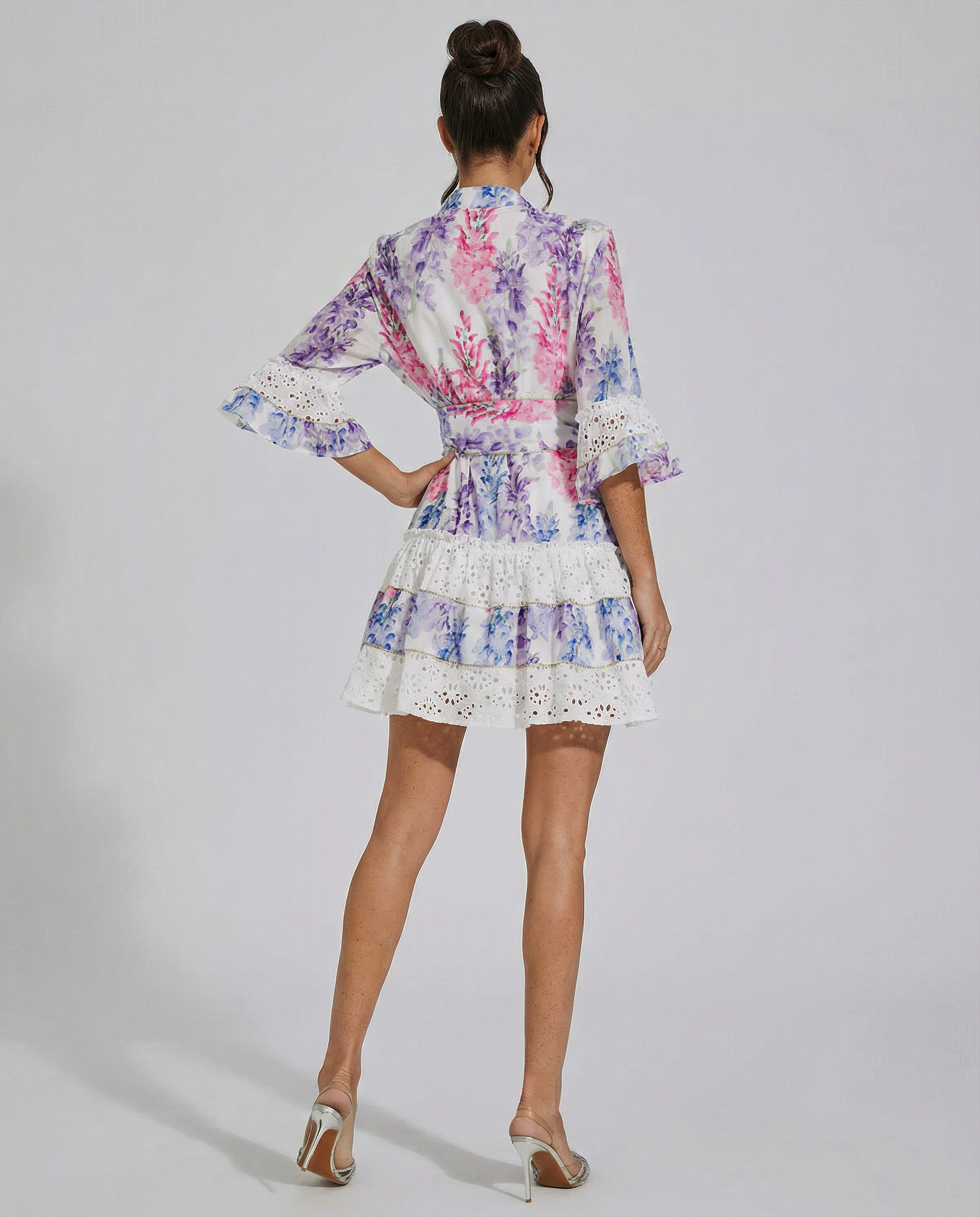 Kimora | Floral Mini Dress with Belted Waist