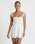 Madelyn | Lace A-Line Mini Dress with Cap Sleeves