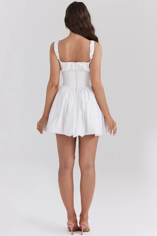 Cora | Puff Mini Dress with Gathered Skirt