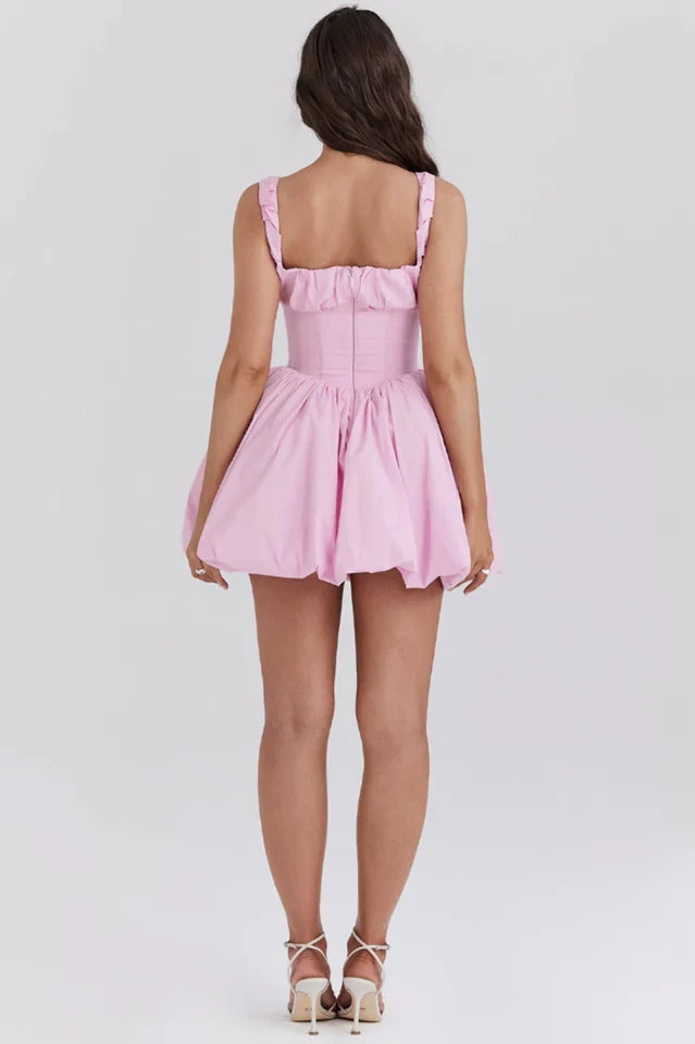 Cora | Puff Mini Dress with Gathered Skirt