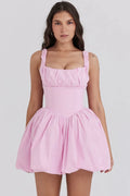 Cora | Puff Mini Dress with Gathered Skirt