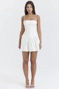 Elvira | Pleated Mini Dress with Corset Bodice