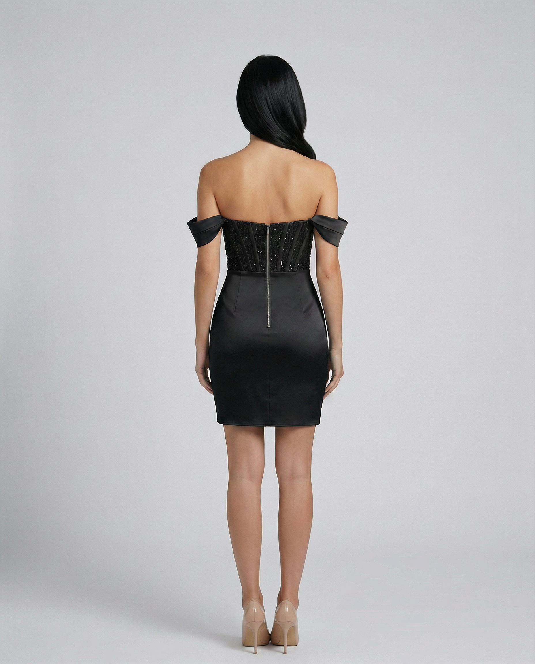 Vonda | Off-Shoulder Mini Dress with Sequin Bodice