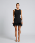 Nisha | Mini Dress with Feather Hem