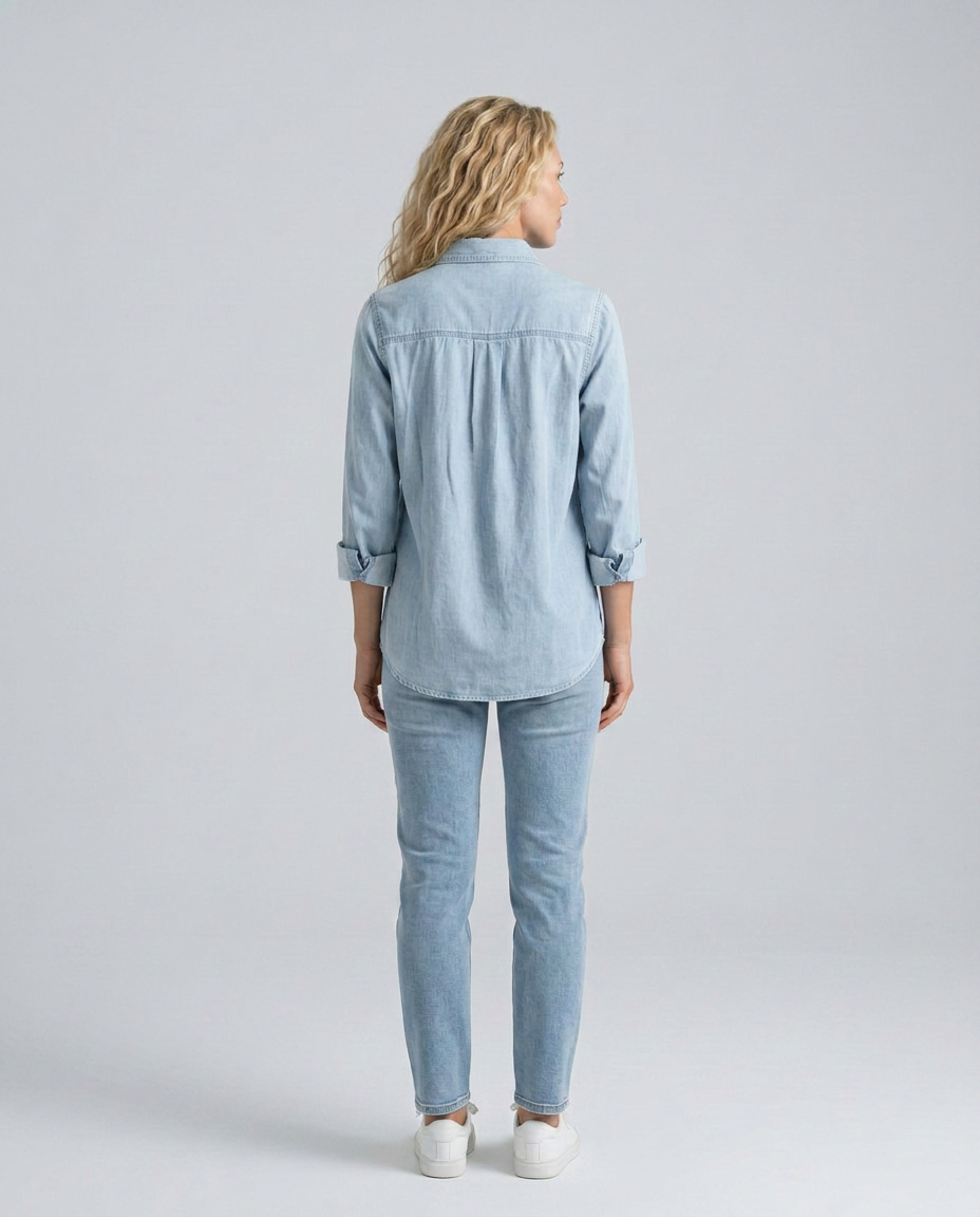 Mira | Long Sleeve Denim Shirt with Button Front