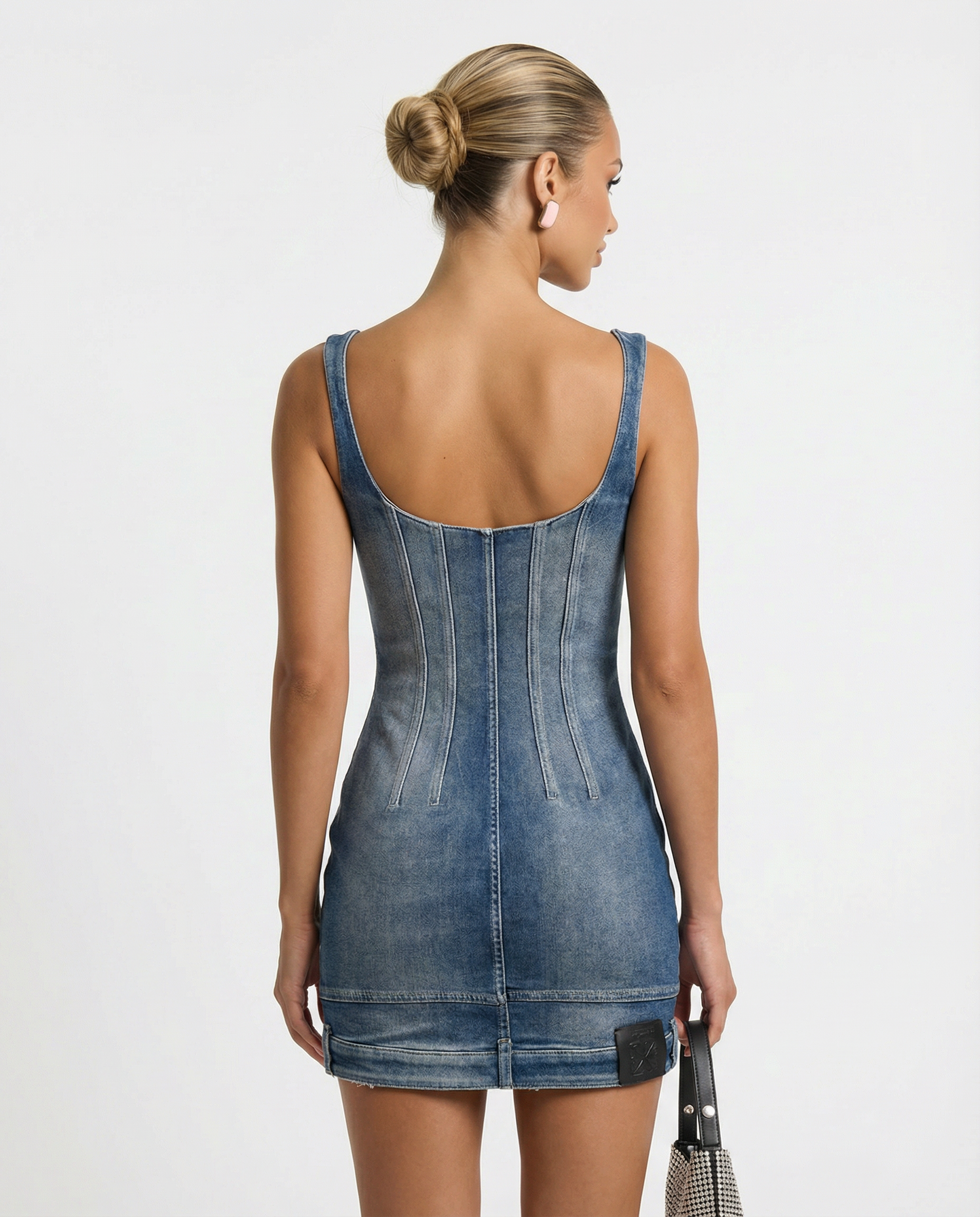 Sally | Denim Bustier Mini Dress