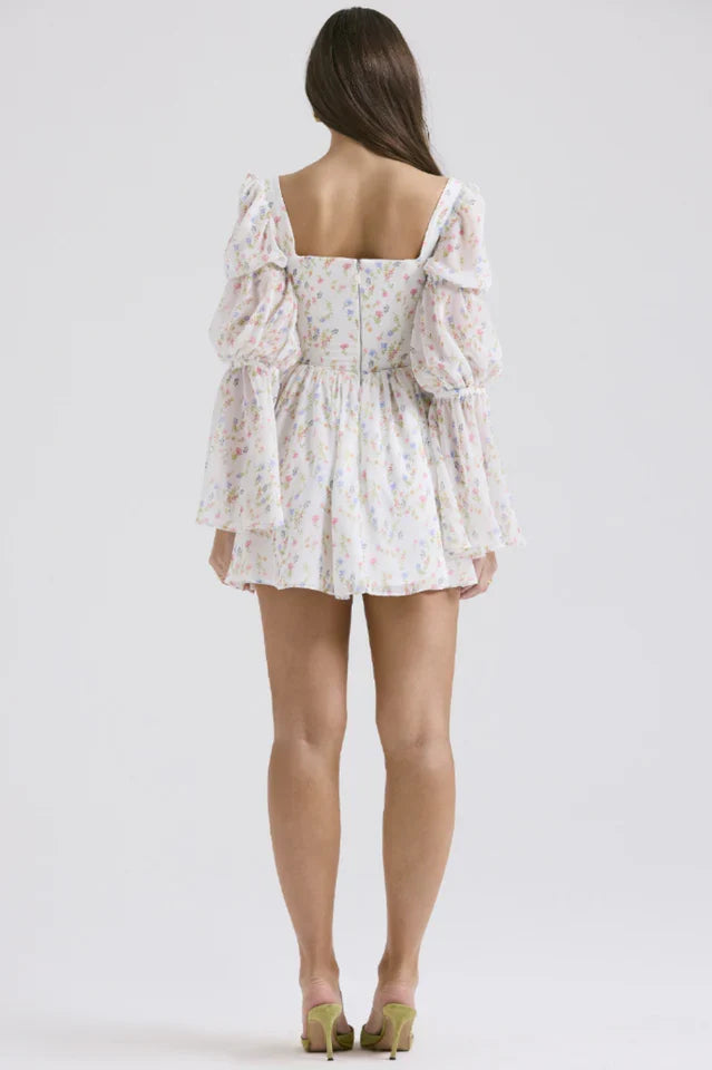 Kerry | Printed Puff Sleeve Mini Dress
