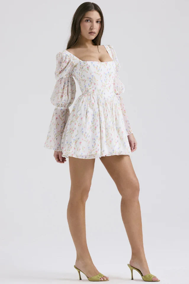 Kerry | Printed Puff Sleeve Mini Dress