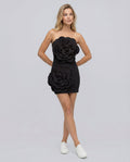 Sarrili | Corset Mini Dress with 3D Floral Detail